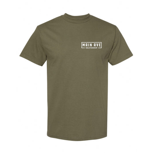 Main Ave Classic Logo - T-Shirt - Olive
