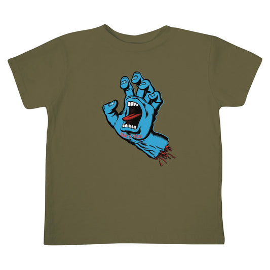 Screaming Hand Front S/S Midweight T-Shirt Military Green 4T Kids Santa Cruz