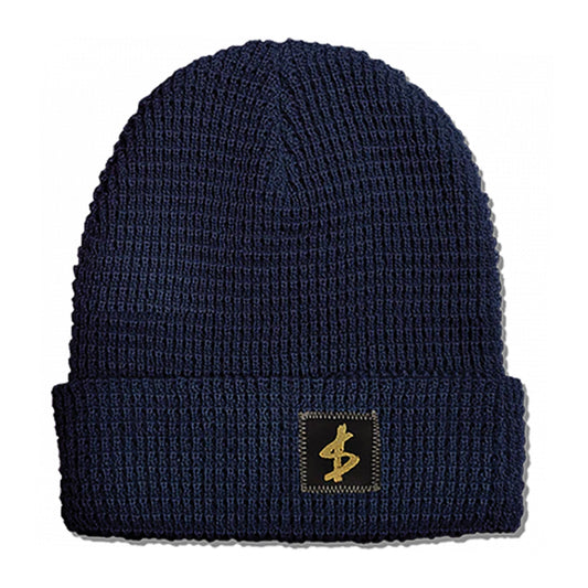 SLAVE - STANDARD LABEL WAFFLE BEANIE - NAVY