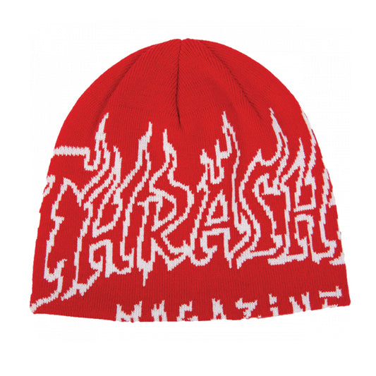 THRASHER - FIRE OUTLINED SKULLY BEANIE - RED