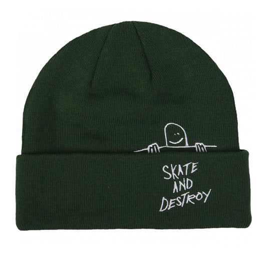 THRASHER - GONZ SAD FOLD BEANIE - FOREST GREEN